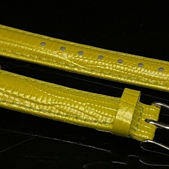 NEW Invicta Ladies Croc Embos Olive Green Color Leather 16MM Replacement Straps - Picture 1 of 12